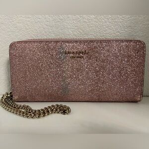 🔥 SOLD 🔥 Kate Spade Shimmery Tinsel Glitter Large Continental Lavender Zippy Wri